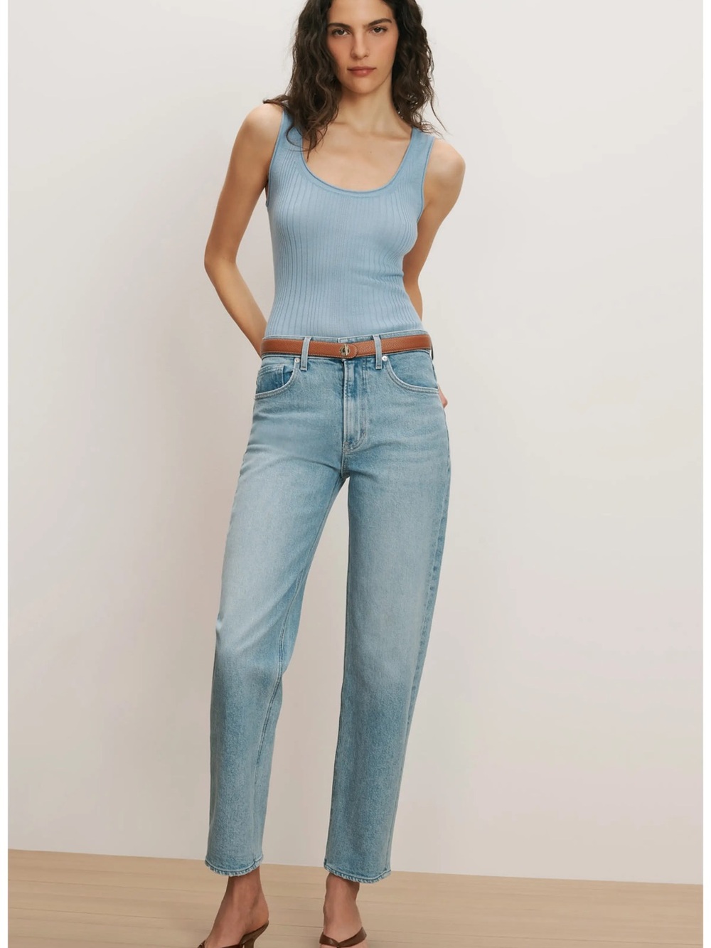 Veronica Beard Harley High Waist Arc Leg Jeans